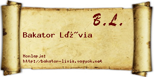 Bakator Lívia névjegykártya